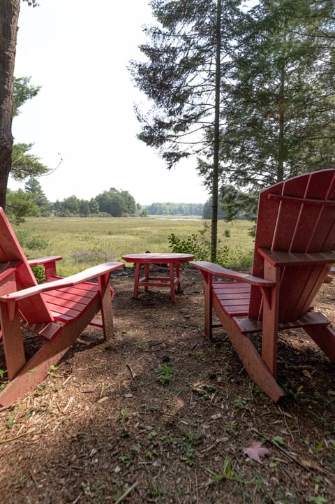 Relax by the campfire in our Muskoka chairs.