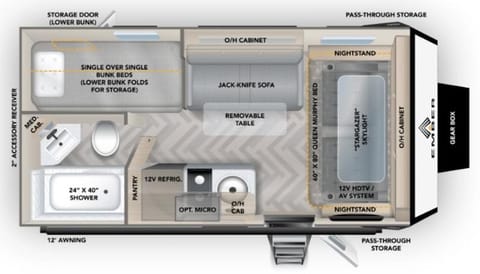 Floorplan of the Ember RV 170MBH