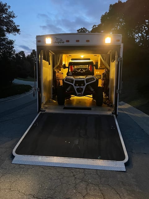 this photo has the lower rear bunk removed to fit the rzr