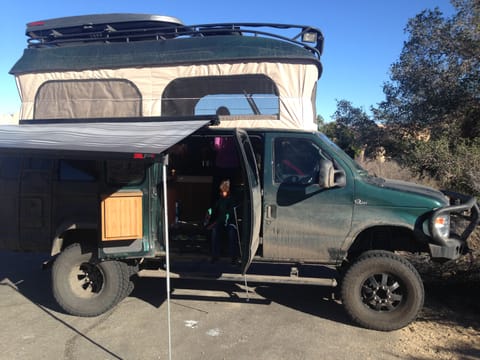 Fully extended topper and awning.