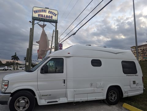 If curb isn't high you can back the end over it so the front doesn't stick out in parking lots!