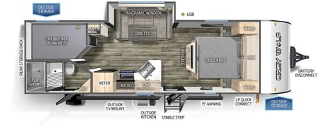 2023 Forest River Cherokee Grey Wolf Black Label Bunkhouse Towable trailer in South Portland