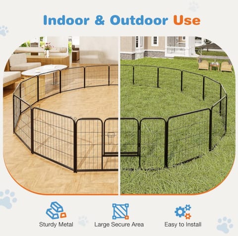 add on...16 panels available for a quick easy setup for outside dog fencing at your campsite. super sturdy and hard to knock over (I have a big dog that uses it and jumps on it and it doesn't full over or come apart)