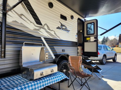 Get outside and enjoy nature.  Use our gas grill and table to cook in the open air.