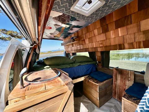 Interior floor plan from side door entrance. 