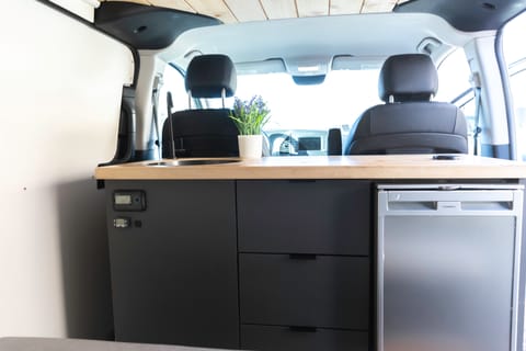 Fridge and storage drawers