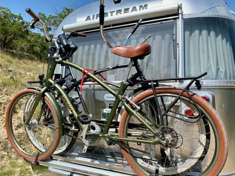 Bike Rack holds 2 full sized bikes on back of Airstream