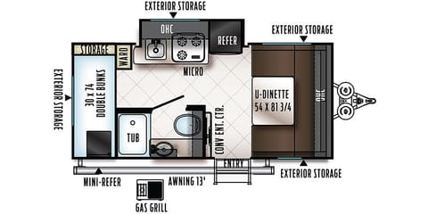 This is the floorplan; however, we do not have the mini-fridge.