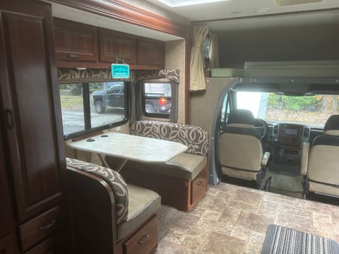 Dinette and driving area, with open bump out.