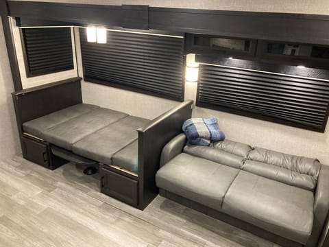 Dinette and couch conversion to sleeper.