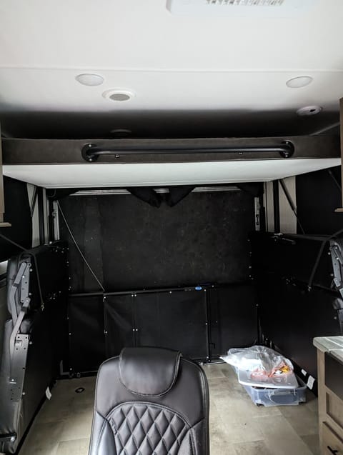 Dining area and drop down bunk bed