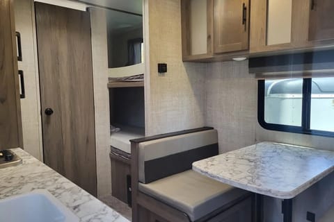 Venture in our Like New 2020 Grand River Bunkhouse Travel Trailer Towable trailer in Greater Napanee