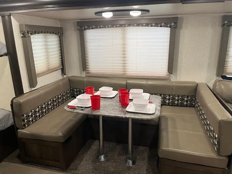 Large dinette with wrap around seating.