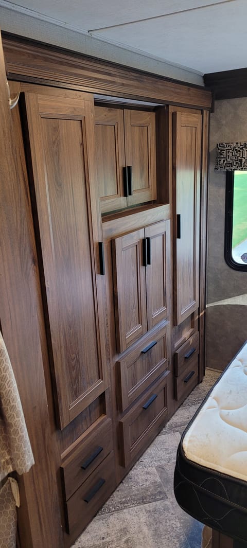 Master bedroom closet space.