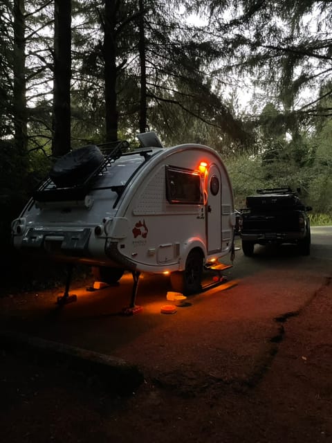 Safety lights provide sure footing around the trailer once the sun sets.