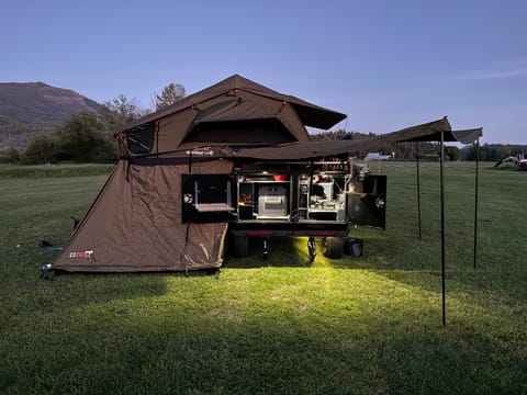 Trailer has exterior lighting on all sides to illuminate your space.