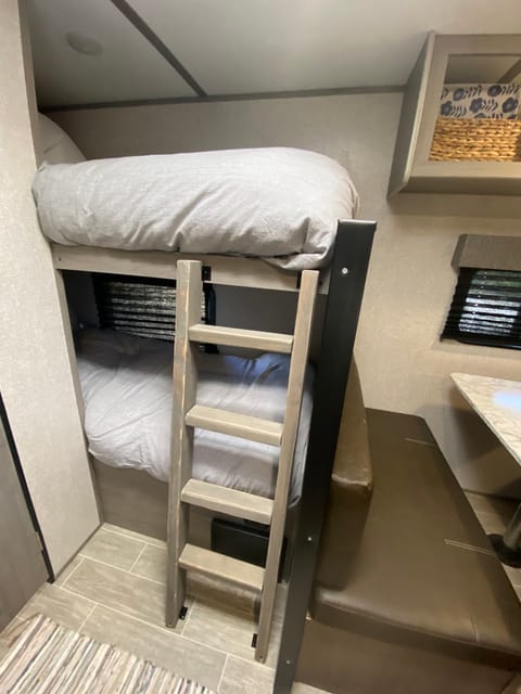 Comfortable twin bunks with memory foam mattresses. 