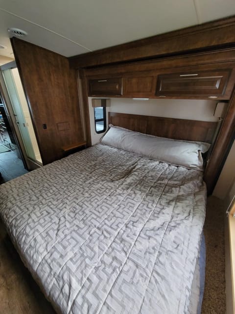 Comfortable King bed, lots of storage and two closets