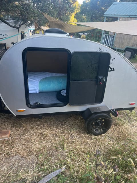 The door is tinted and a sliding glass can be opened for fresh air at night. Also has a mosquito net. 2 key-locks. Dead bolt for secure locking. 