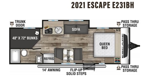 2021 ESCAPE E231BH Towable trailer in North Creek