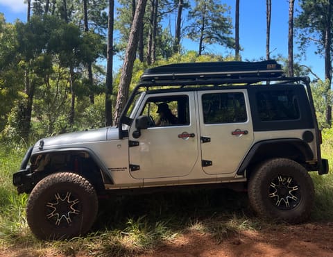 Silver Jeep Wrangler RV in Lihue