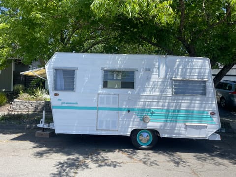 Tiffiny is a cute vintage travel trailer! We have upgraded the interior to be Boho comfy with nice night mood lights & faux candles. She truly is my little sanctuary hang out area when she is not rented. Comfort, calm & relaxing is our vibe. Spend the night in Tiffany in the redwoods or at the beach & you will be rejuvenated! Sleeping under the redwoods or breathing the sea salt air is incredibly relaxing. 