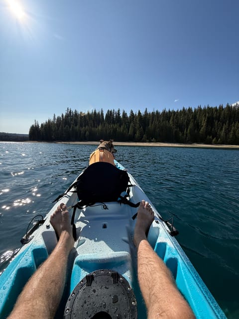 Kena and I in the kayak at Crescent lake. 
