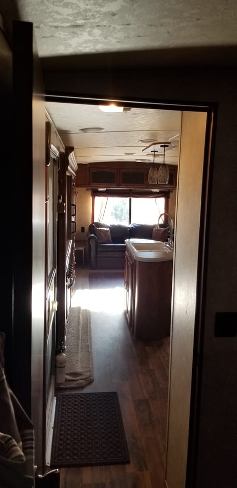 View from master bedroom to rear of trailer.