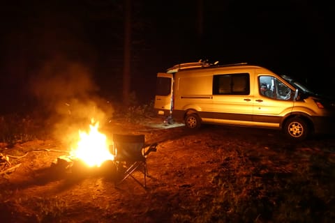 Just outside Bend, Oregon. My co-pilot was in the van making an amazing red curry while I kindled fire.
