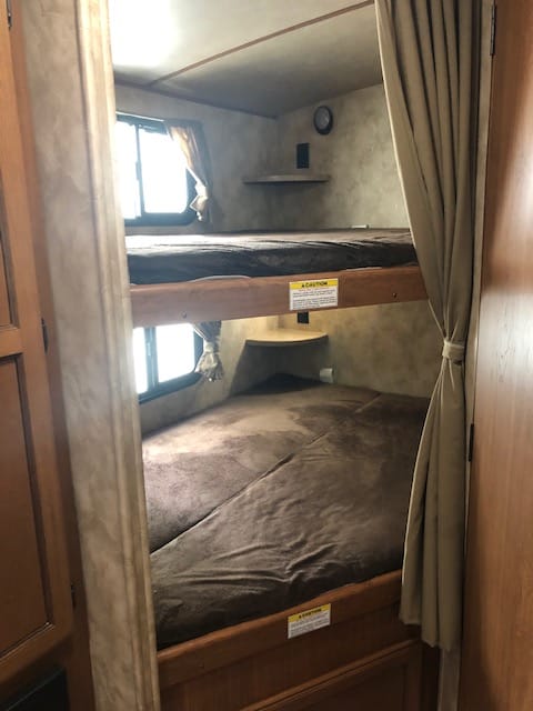 bunk beds in back (double size)