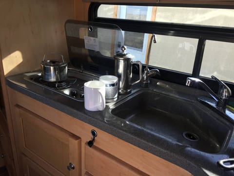 Stovetop and sink