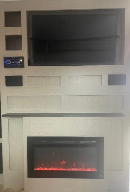 TV over Electric Fireplace