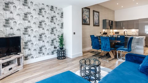 Midnight Blue & Velvet Apartment in Bristol