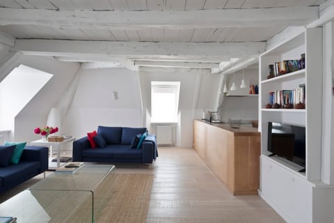 Stone Walls & White Apartment in St-Malo