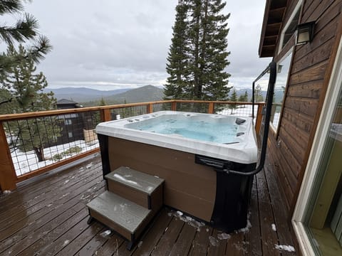 Private hot tub added this year off main living space.