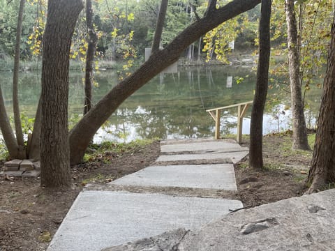 October 2025, new Owner has added stairs into the river!