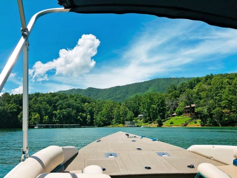 From our cove - marina on the left Iron Mtn in background