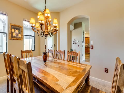 Enjoy a meal in this dining room