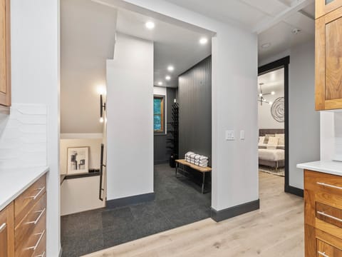 Entryway Mudroom with Built-in Boot Dryers