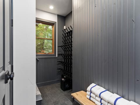 Entryway Mudroom with Built-in Boot Dryers