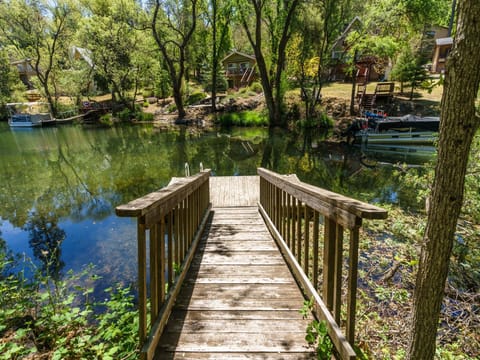 Private dock going to the water. Unit 1 Lot 300 - Pine Mountain Lake Vacation Rental "Cozy Cabin on the Cove."