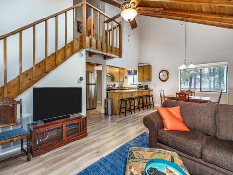 Living area and staircase.  (Pine Mountain Lake Vacation Rental - Three Wild Turkeys - Unit 4 Lot 160)