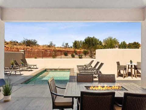 Patio With Private Pool Tables Chairs