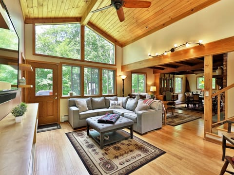 Living room and fireplace sitting area