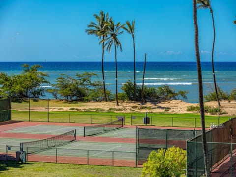Play a game of tennis or pickleball with and ocean breeze