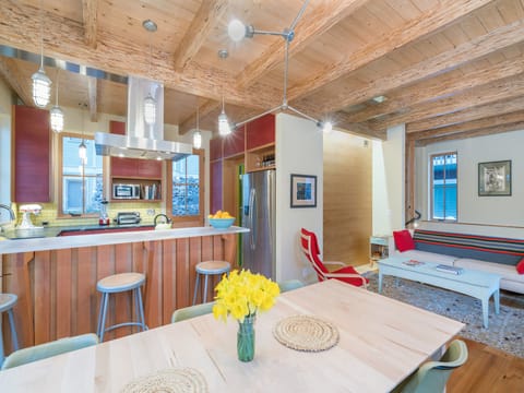 Open plan living is perfect for families wanting to stay awhile in their Telluride vacation rental.