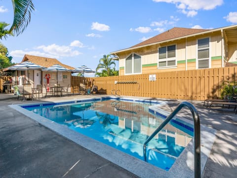 Complex pool area is a great place to relax