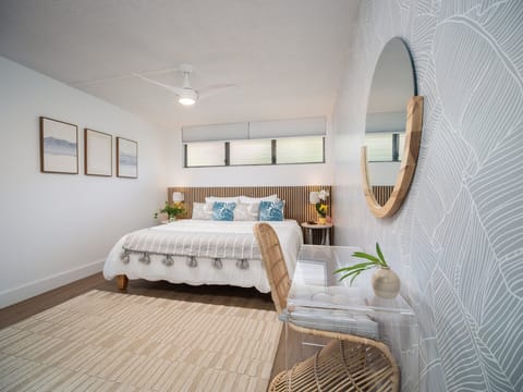 Primary bedroom with King bed is a Zen oasis