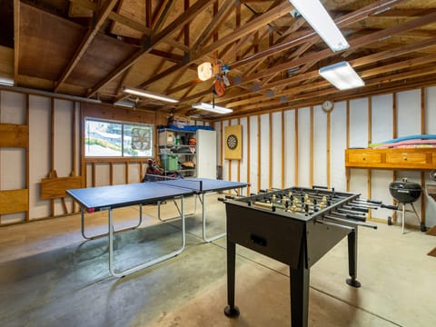 Game room in garage. Pine Mountain Lake Vacation Rental "The Gathering Place" - Unit 3 Lot 90.