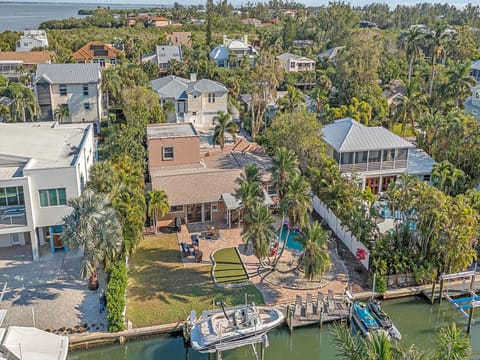 Aerial View of Home Aerial View of Home Aerial picture of Longboat Key home showing pool and canal.